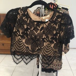 Black Lace Crop Top